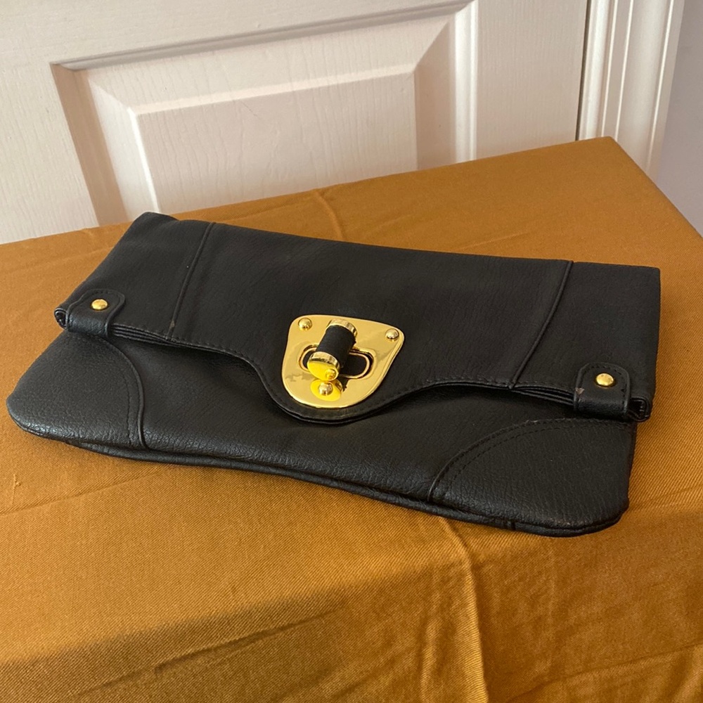 Black Leather Clutch
